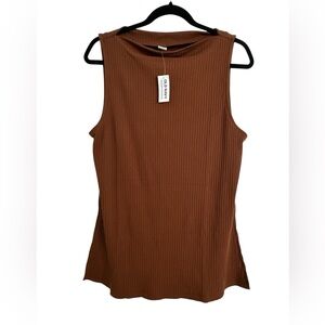 Old Navy Women's Ribbed Brown Tank Top